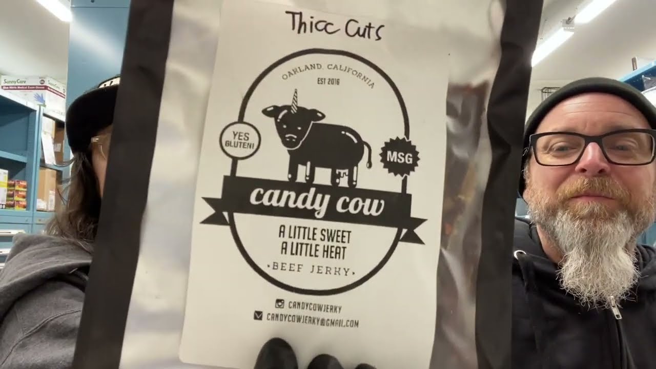 Candy Cow Jerky!  This is the most unique Beef Jerky we&rsquo;ve had.         From Oakland, Ca