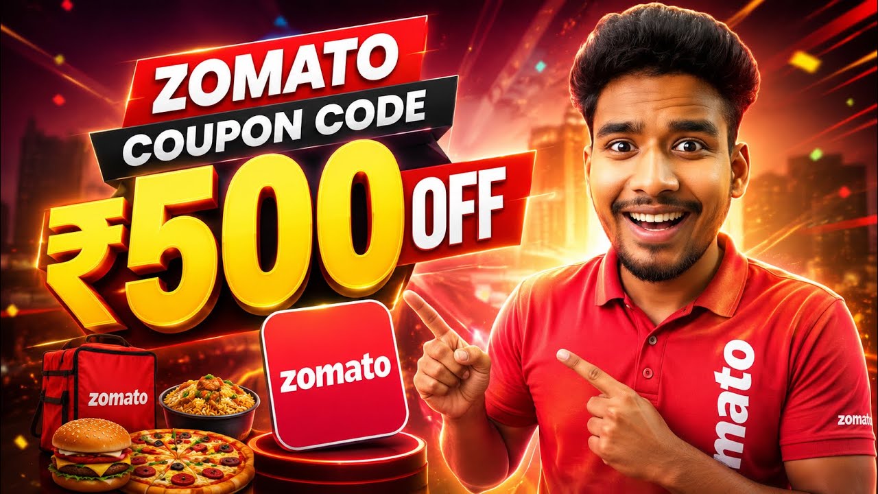 🔥 Zomato Coupon Code Today 2026 🍕 | Get ₹500 OFF + Free Delivery & Exclusive Offers 🎁