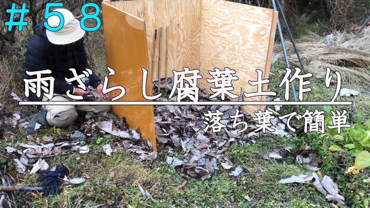 【家庭菜園】雨ざらしで落ち葉の腐葉土作り｜腐葉土の作り方｜堆肥