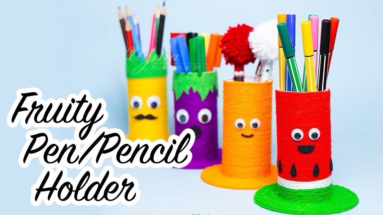 DIY Pencil Holder For Desk | How to Make a Pencil Holder with Toilet Paper Rolls