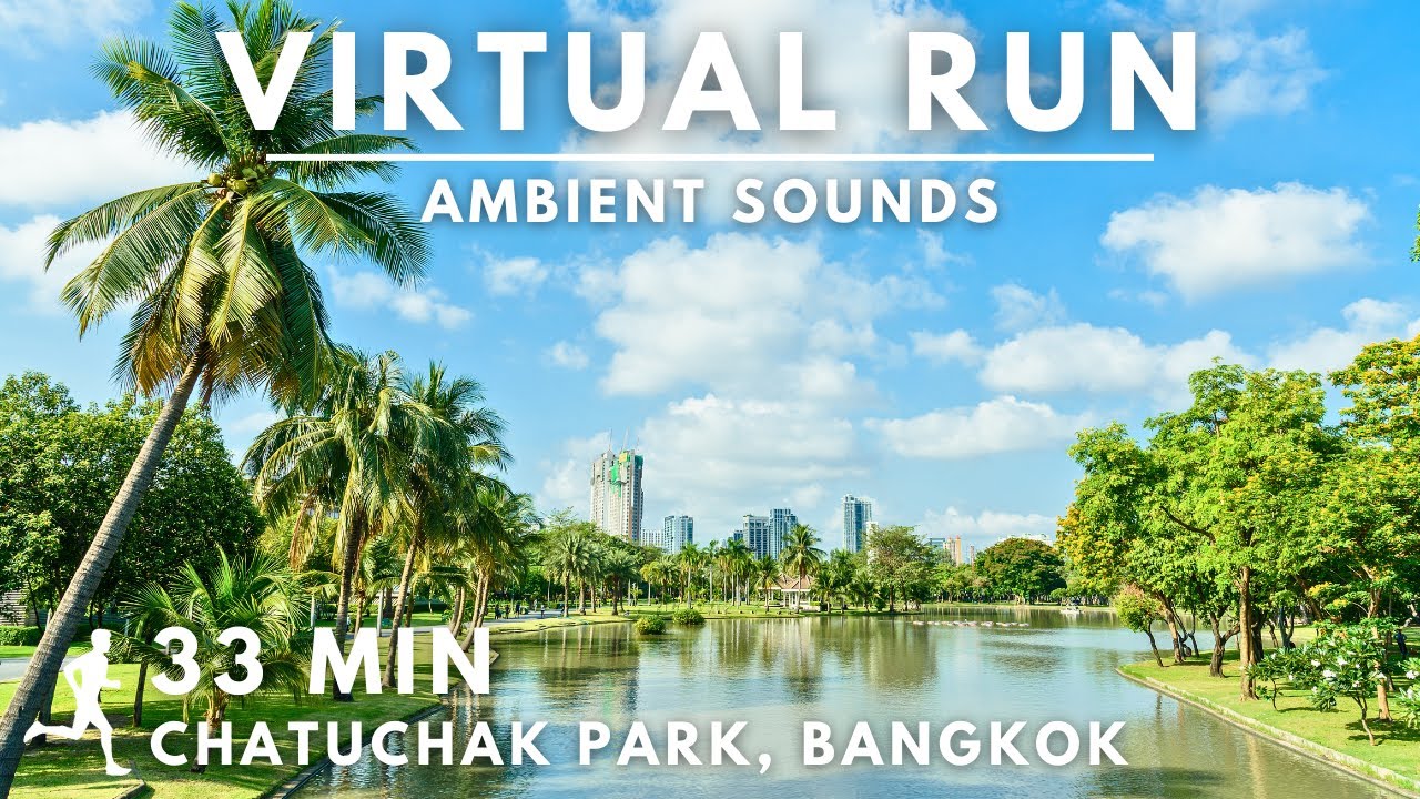 Virtual Running Video For Treadmill with Ambient Sounds in Chatuchak Park, Bangkok #virtualrunningtv