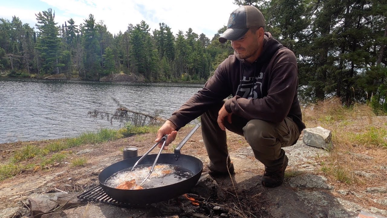 Cooking Fish Over A Fire With A Doritos Batter!