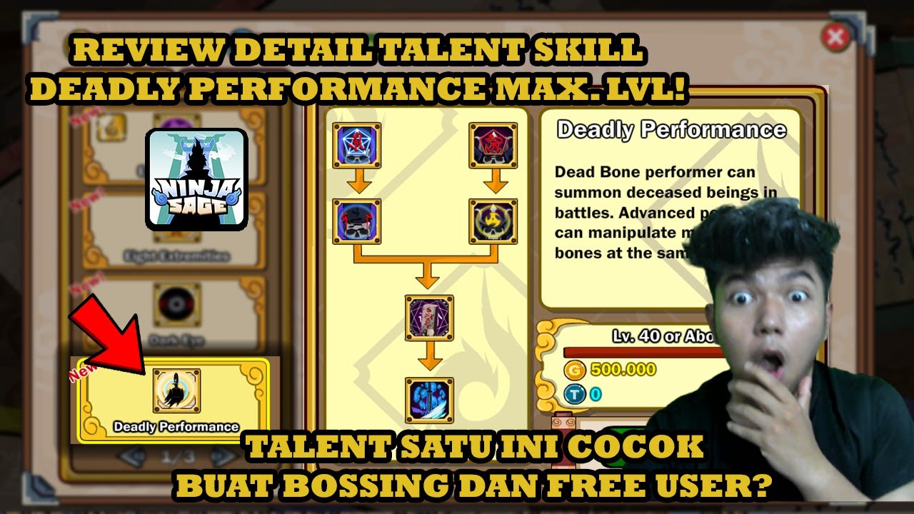 REVIEW LENGKAP! TALENT SKILL DEADLY PERFORMANCE MAX. LEVEL! TALENT BOSSING FREE USER? - Ninja Sage