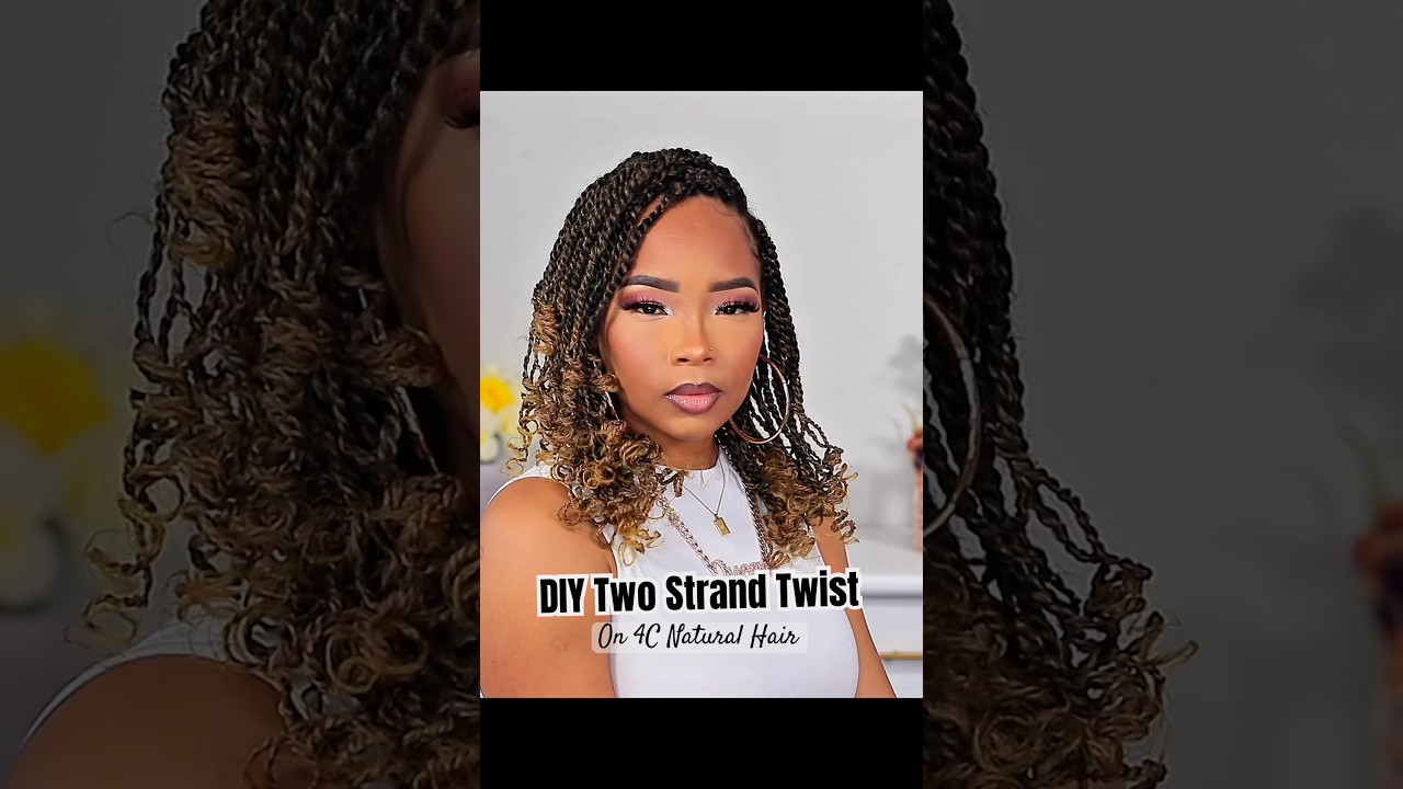Easy DIY Two Strand Twist On 4C Natural Hair #naturalhairtutorial #2strandtwist