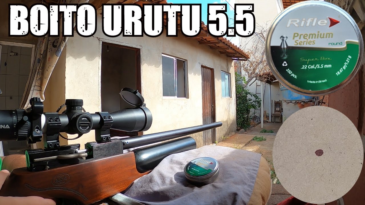 Teste do chumbinho - Rifle Premium Series Round 5.5mm com a Urutu da Boito, chama 🔥🔥🔥