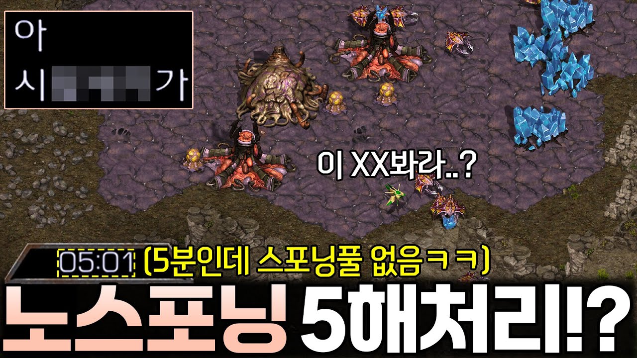 양심이라곤 찾아볼 수 없는 노스포닝 5해처리 빌드를 본 상대의 반응ㅋㅋ