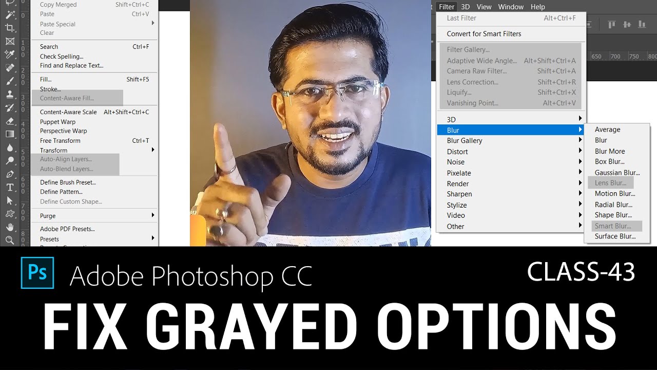 Photoshop Option Or Commands Not Working Grayed Out Photoshop Filters Camera Raw How To Enable Fix