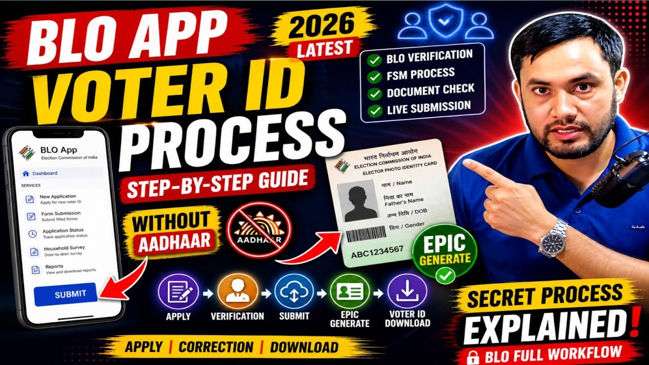BLO App Voter ID Process 2026 😱 Without Aadhaar eSign? Full Verification + EPIC Generate