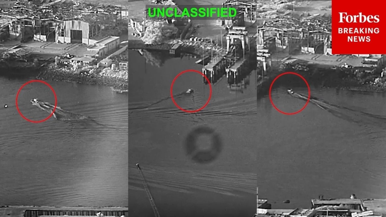 CENTCOM Releases Footage Of Aquatic Drone Strikes Against Iranian Ship Maintenance Facility