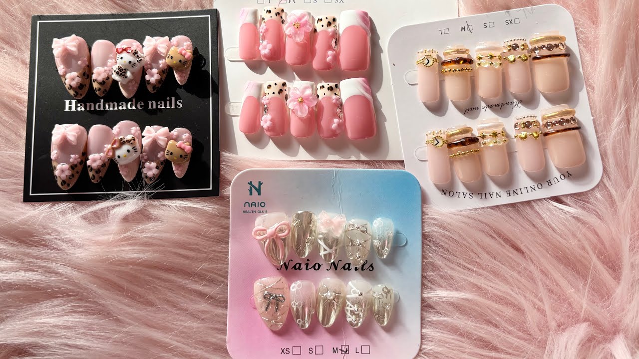 Shein Handmade Press-On Nail Set Collective Haul Pt. 2! These Nails Eat Downnn 🥹😍🥰❤️‍🔥Pink & Girly 