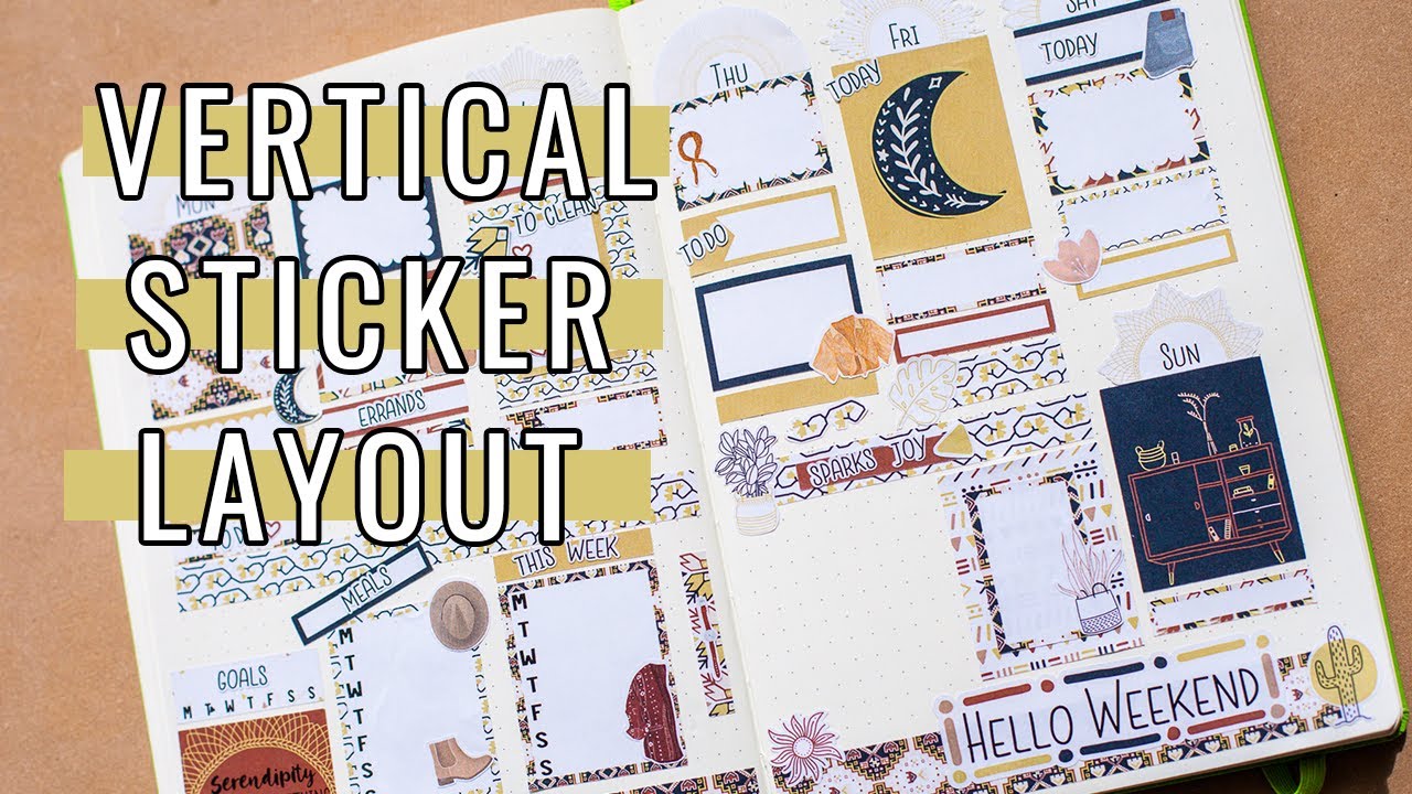 PLAN WITH ME VERTICAL LAYOUT | Bullet Journal Sticker Ideas Series #1