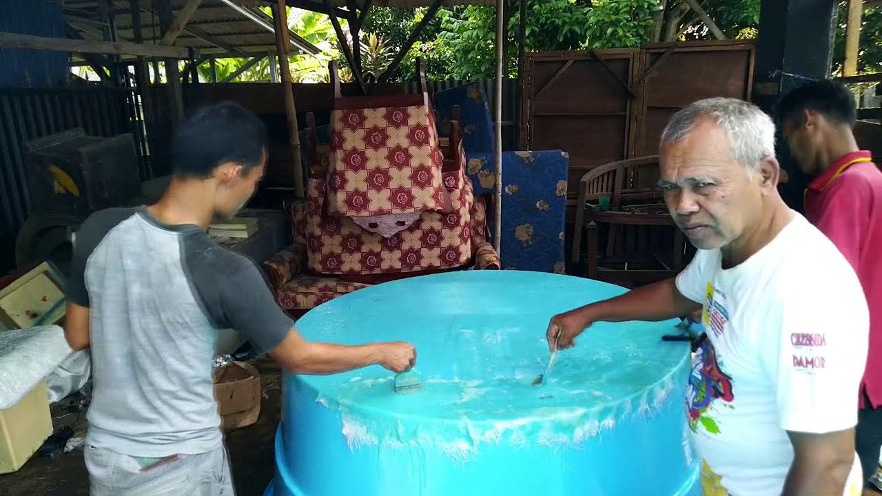 Tutorial Pembuatan bak Fiber Bulat Untuk Pemeliharaan Ikan
