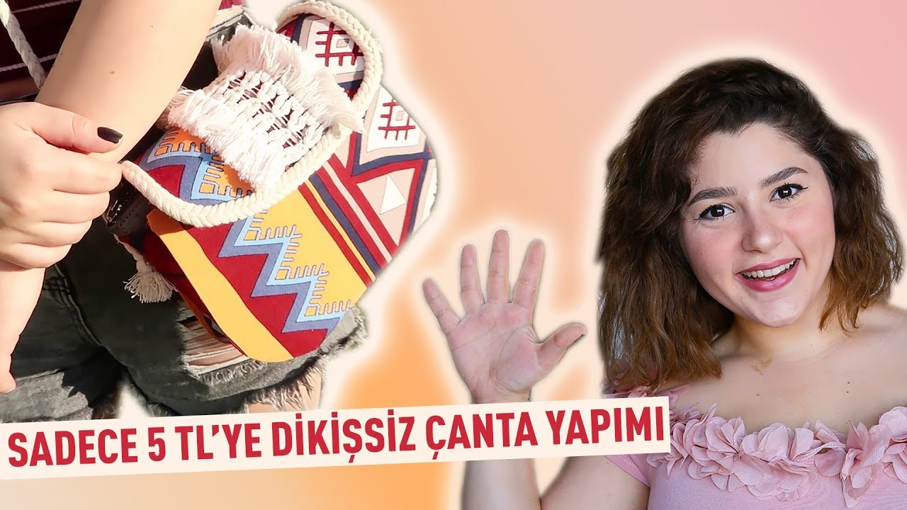 SADECE 5 TL'YE DİKİŞSİZ ÇANTA YAPTIM!