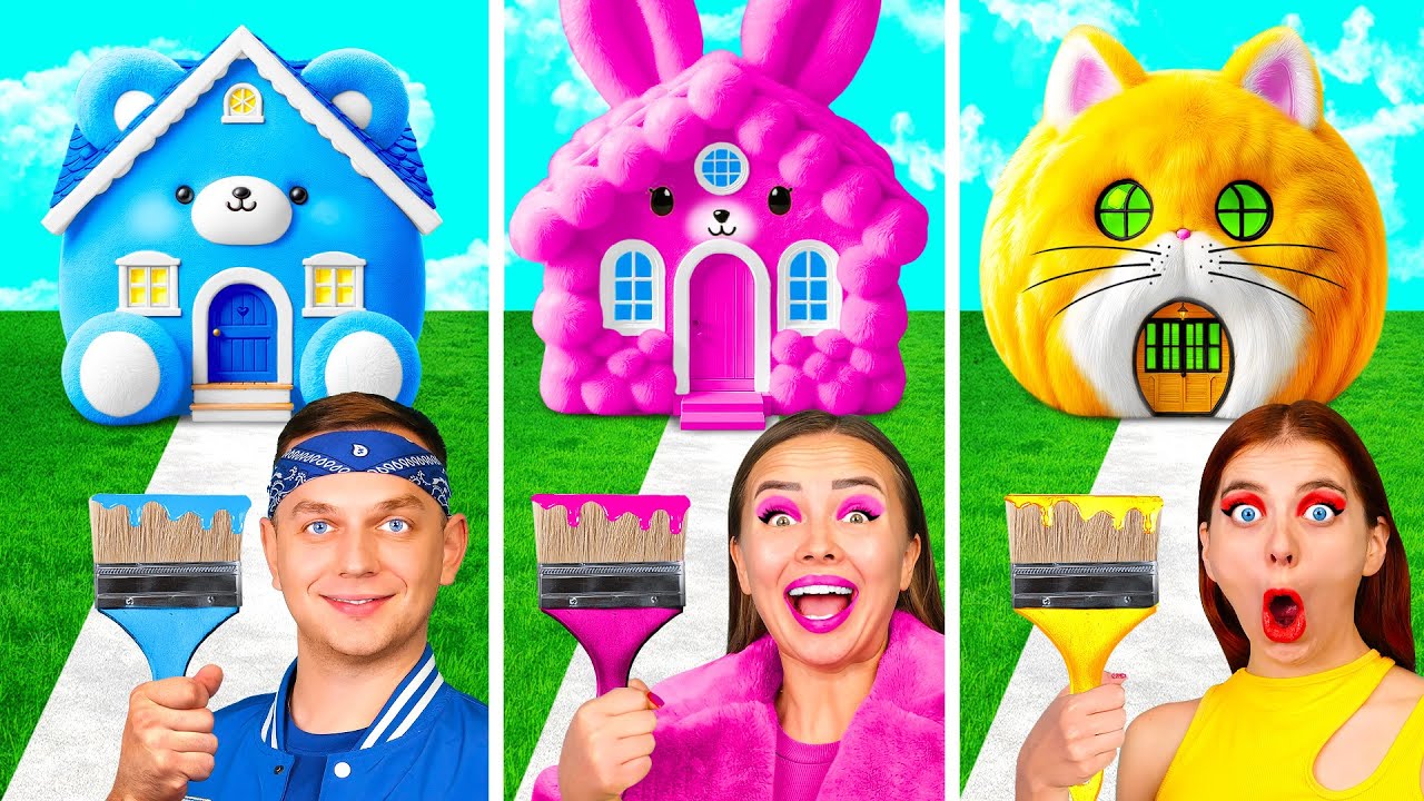 Case di un Solo Colore Sfida | Guerre di Scherzi da Fun Fun Challenge