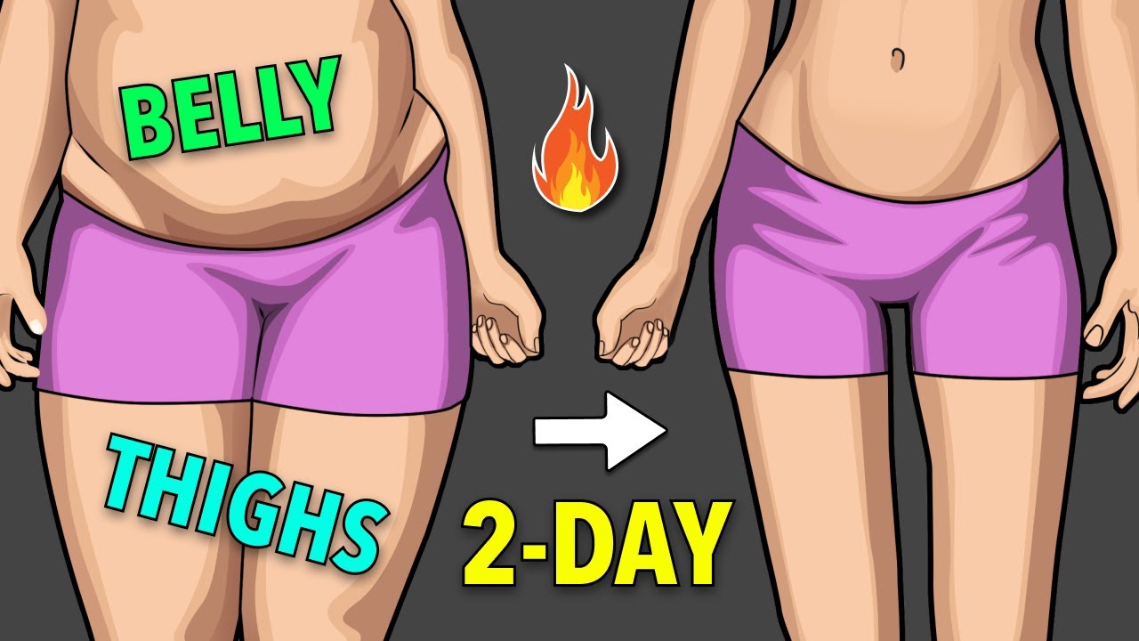 2-DAY BELLY + THIGHS WORKOUT // SIMPLE EXERCISES AT HOME