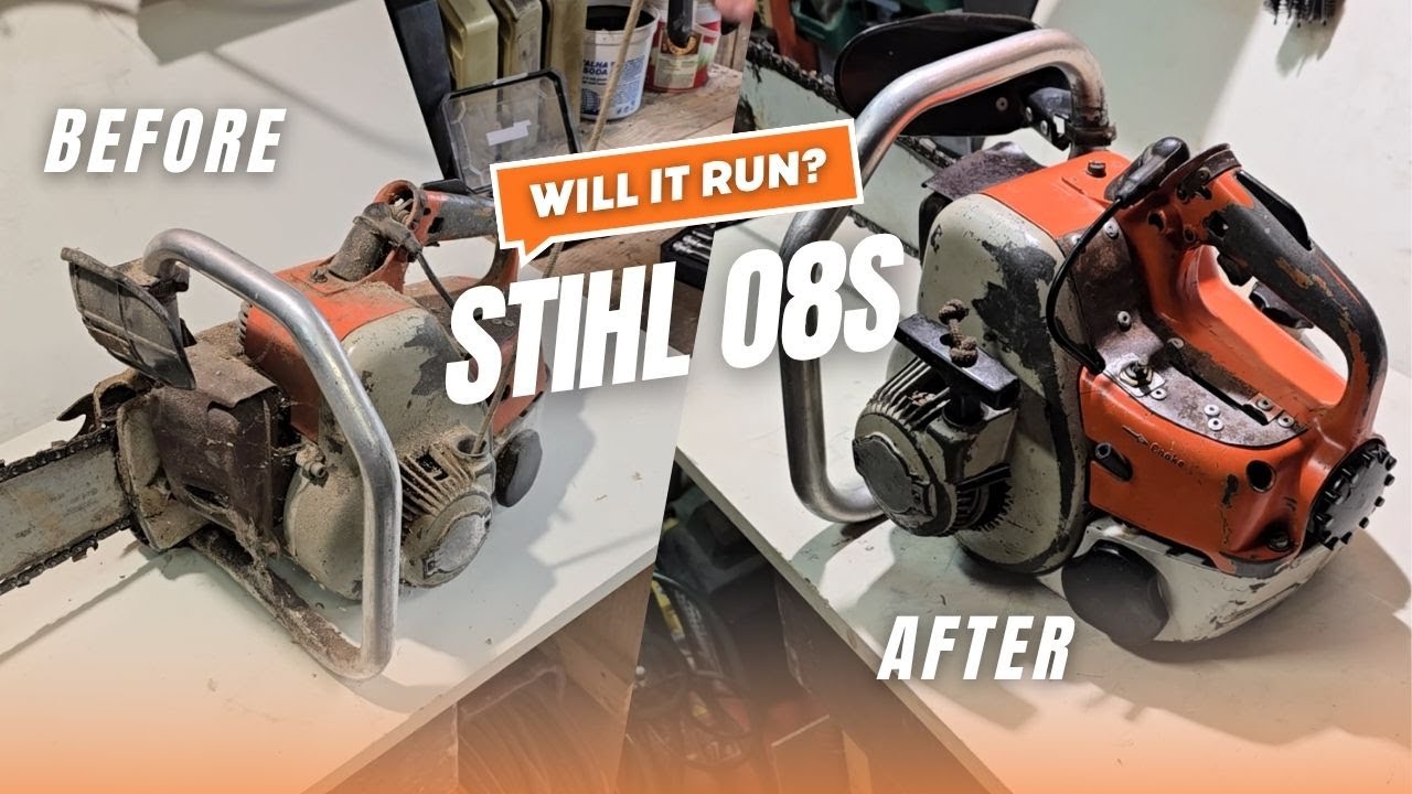 Disassembling and cleaning old Stihl 08 S chainsaw (extended version)