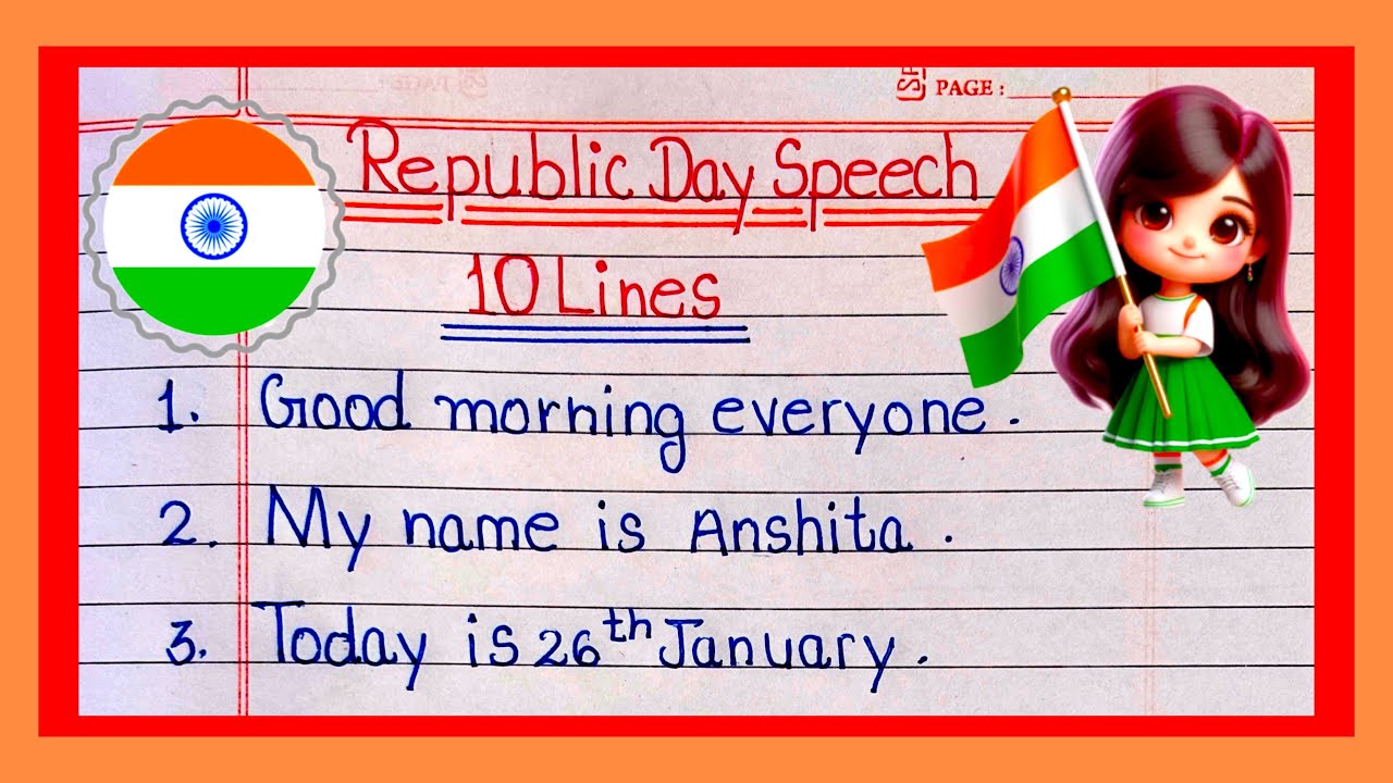 Simple 10 Lines Speech Republic Day In English/republic day speech in english