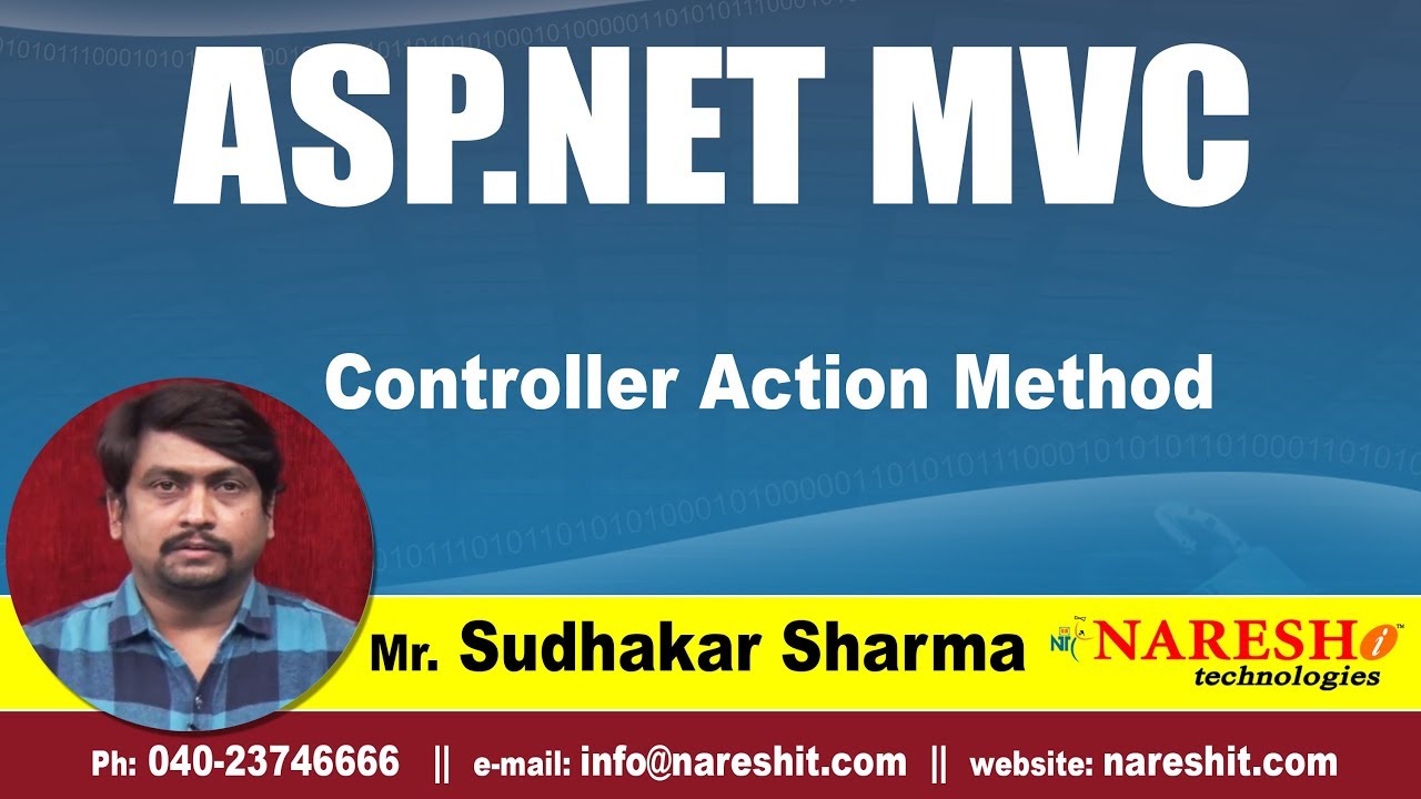 ASP.NET MVC Controller Action Method | ASP.NET MVC Tutorials | By Mr.Sudhakar Sharma