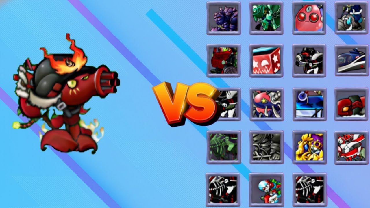 Ultimate Cherry Shooter Full Buff vs All Zombies Max Level | PvZ Fusion 3.3.1