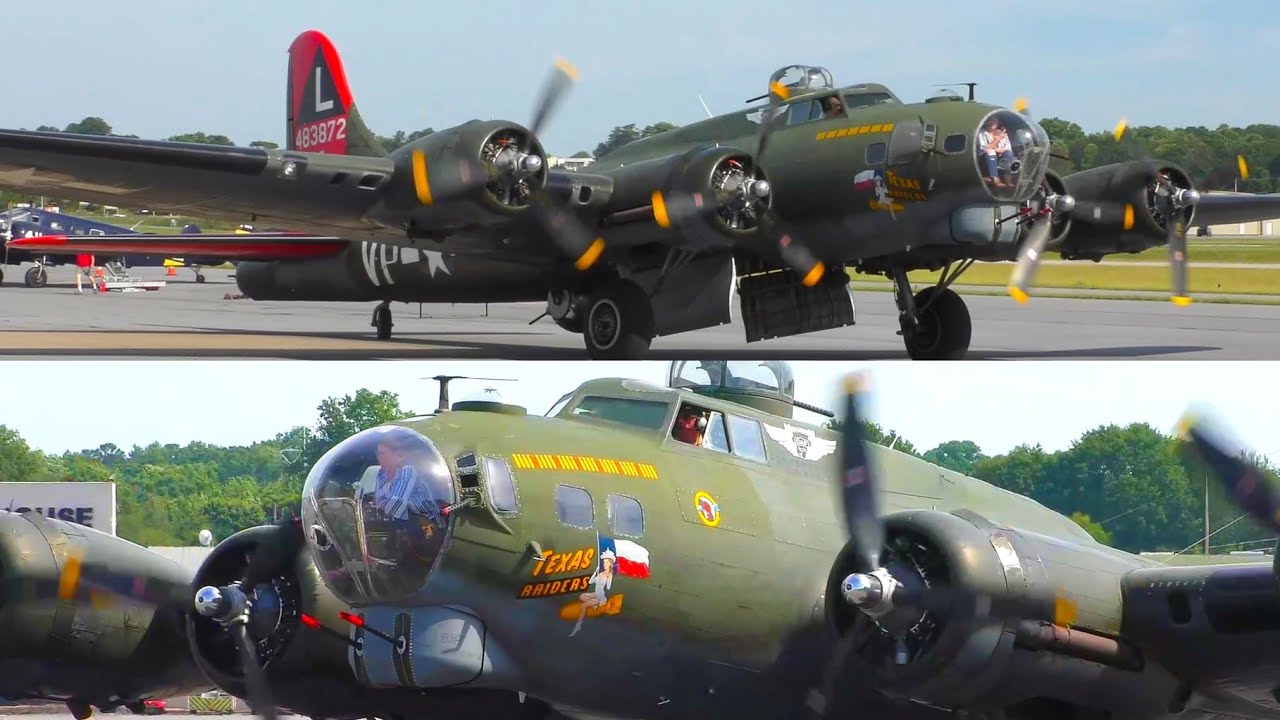 CAF B-17 Texas Raiders : Engine Start , UP Close Takeoff and Landing (4k)