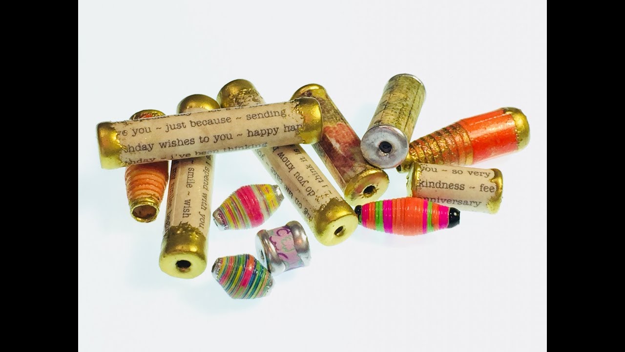 Using Embossing Powder to Cap Your Paper Bead Ends