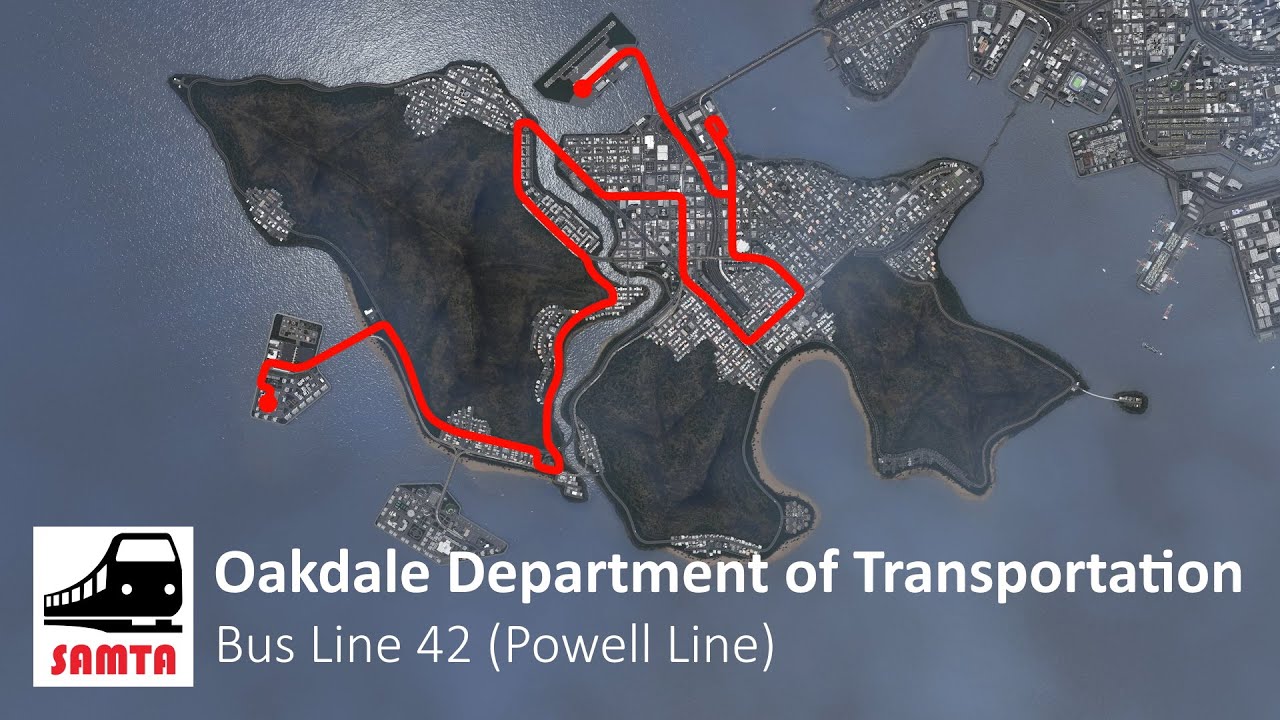 Cities: Skylines - Bus Ride through Oakdale City