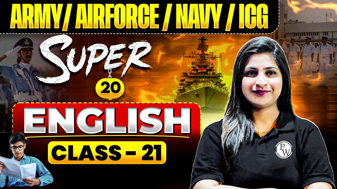 English | Army, Airforce, Navy, ICG | Super 20 Class For All Defence Exams | Day - 21