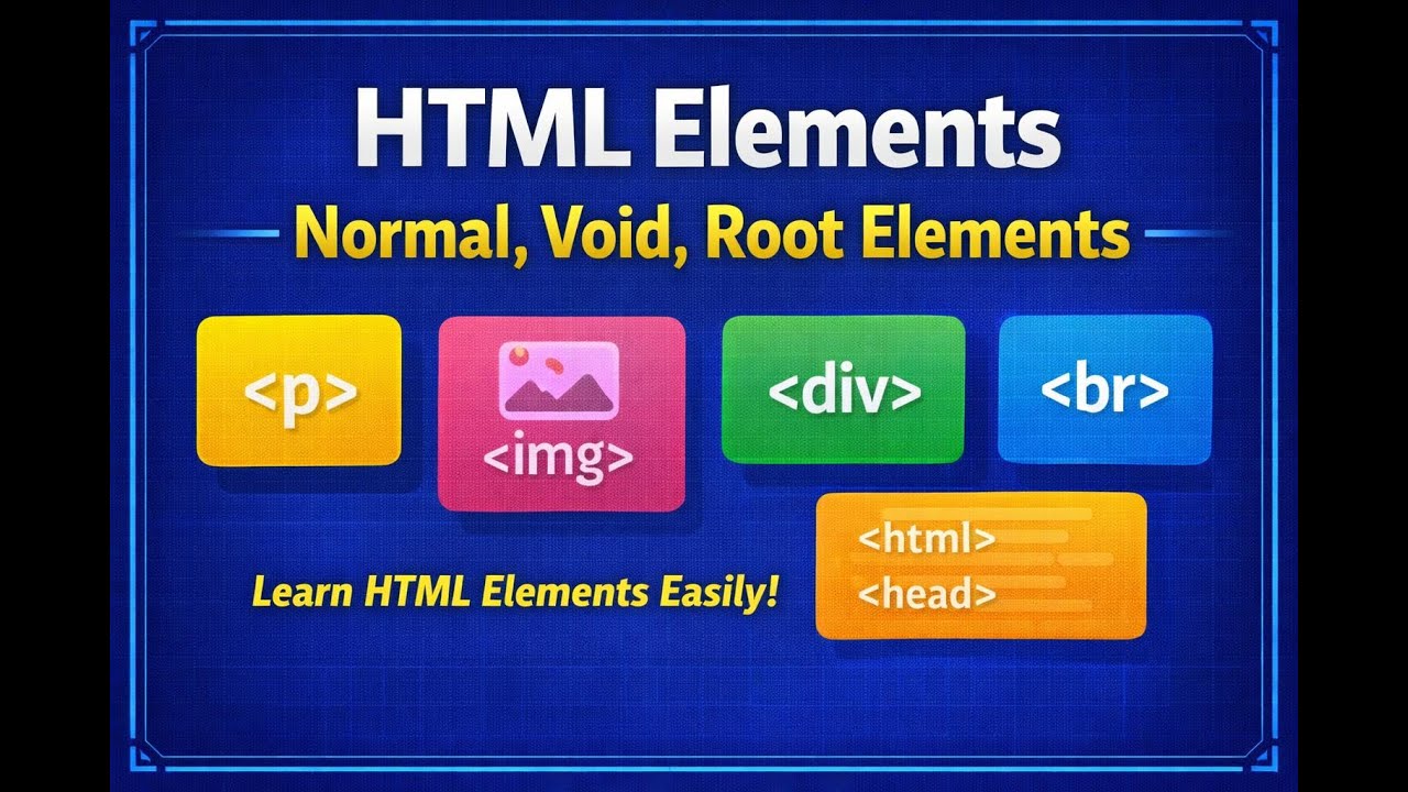 HTML Elements – Normal, Void & Root Tags Explained | HTML Tutorial for Beginners