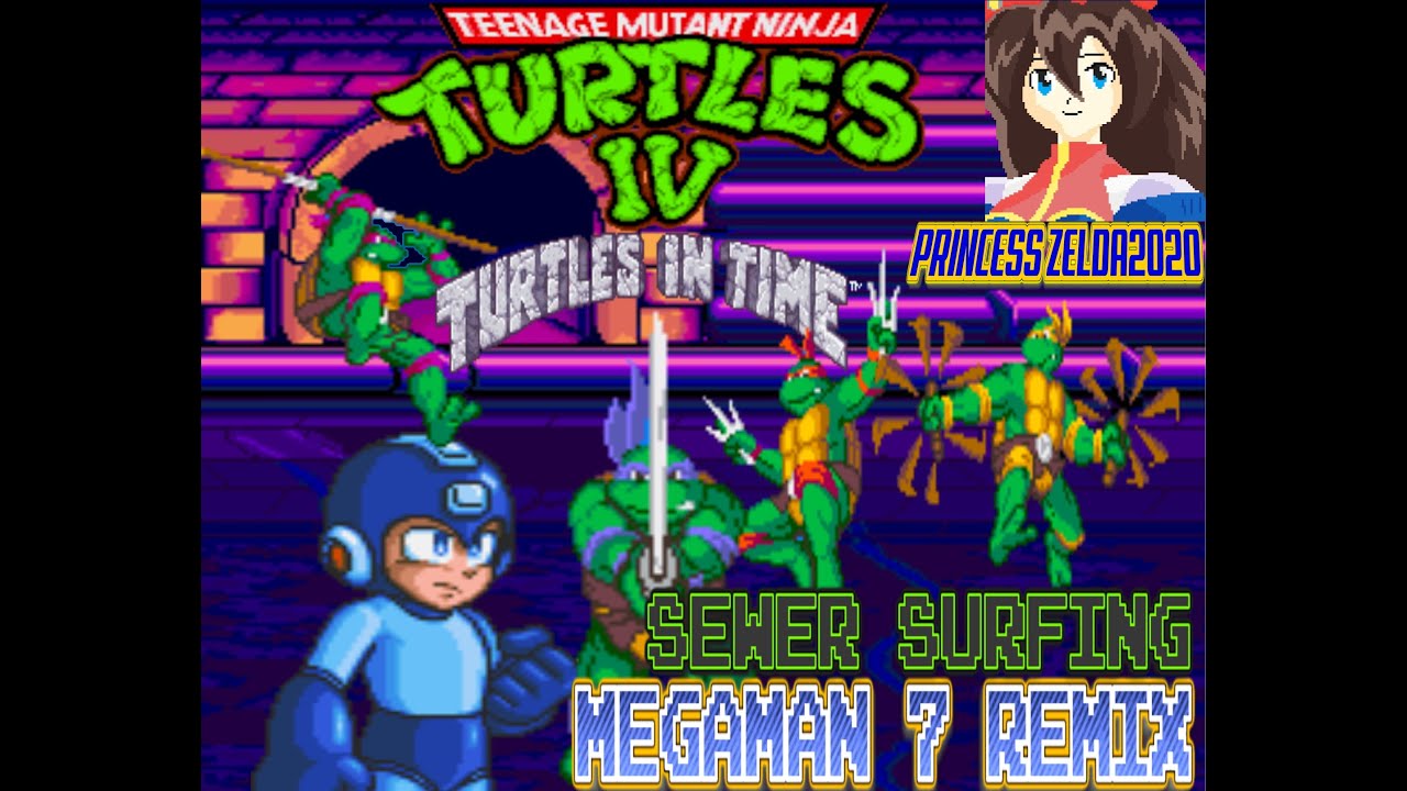 TMNT IV Turtles In Time - Sewer Surfing(Megaman 7 Remix)