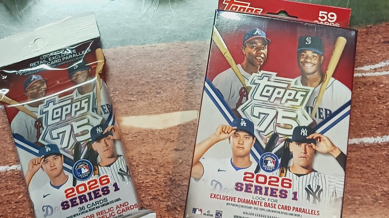 SuPeR🌃LATE NIGHTriPpen🌉2⚾️26 topps 75💎Series 1 FAT PACK & Hanger Box