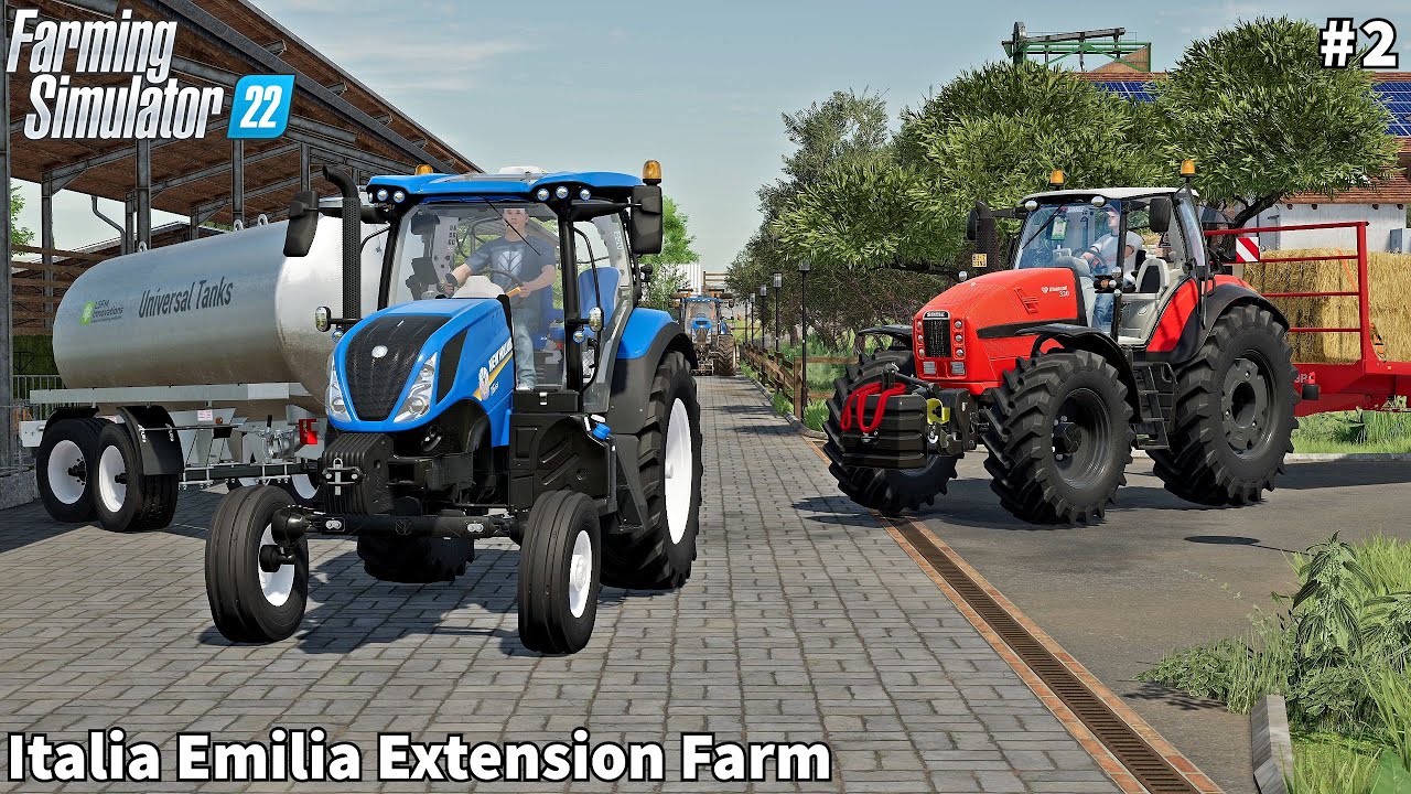 Bring Water for Animals, Balling Hesston Straw Bales│Italia Emilia│FS 22│Timelapse#2