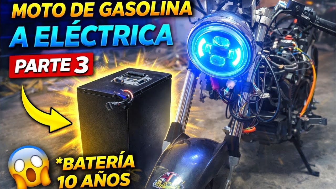 Moto de gasolina a eléctrica casera, parte 3 