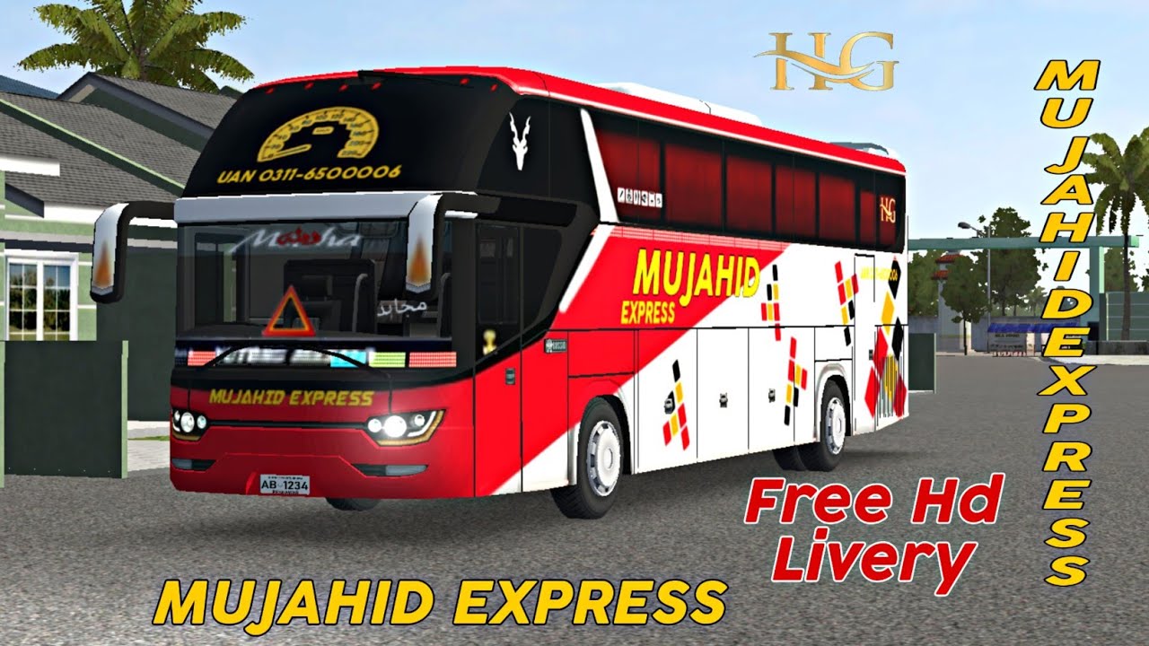 Mujahid Express New Bus Livery | Pakistani Yutong Buses Livery | Bus Simulator Indonesian |