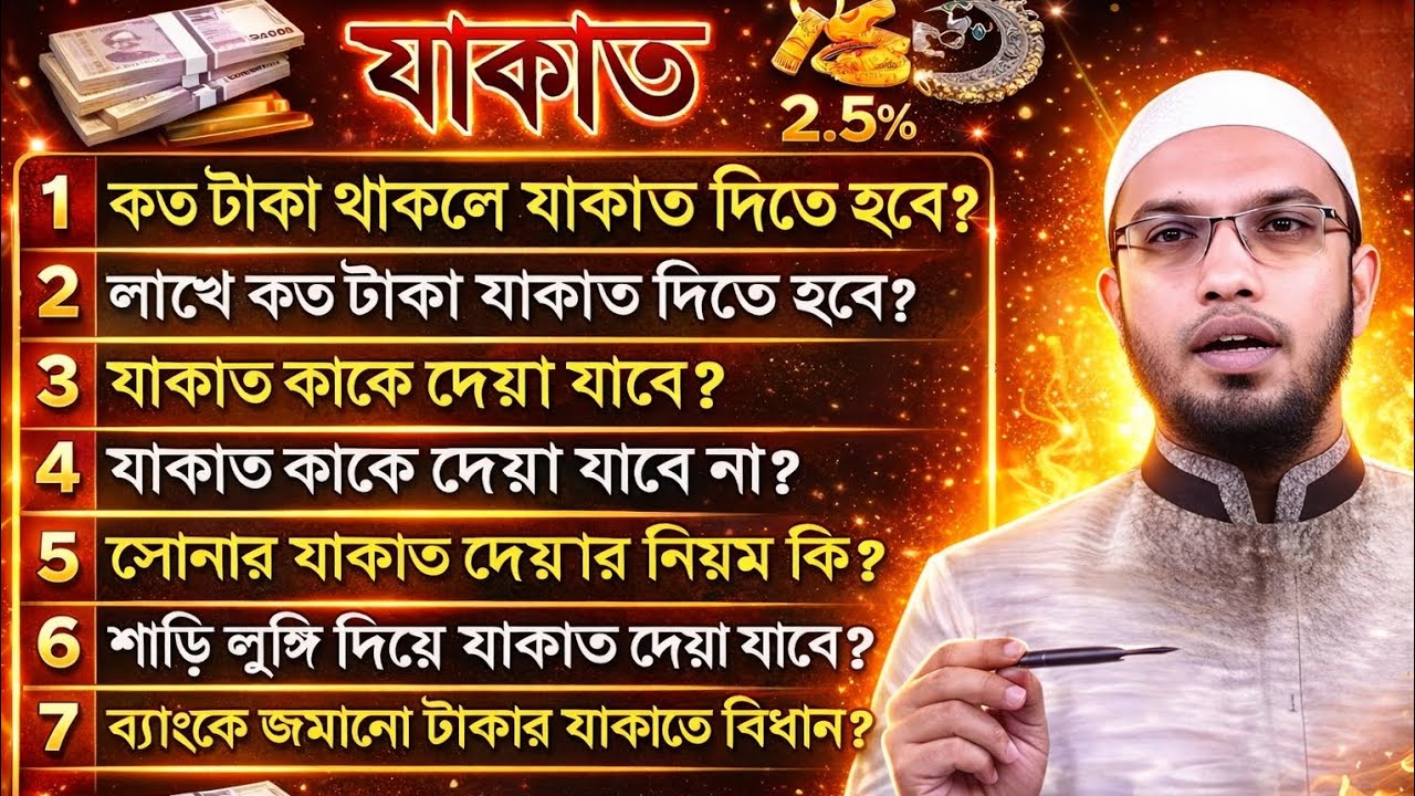 যাকাত দেওয়ার সঠিক নিয়ম | কত টাকা থাকলে যাকাত ফরজ? কাকে যাকাত দেওয়া যাবে? | শায়খ আহমাদুল্লাহ