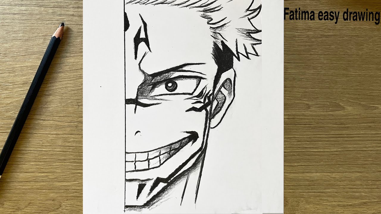 How to draw Sukuna from Jujutsu Kaisen | How to draw Goku step by step | Easy drawing