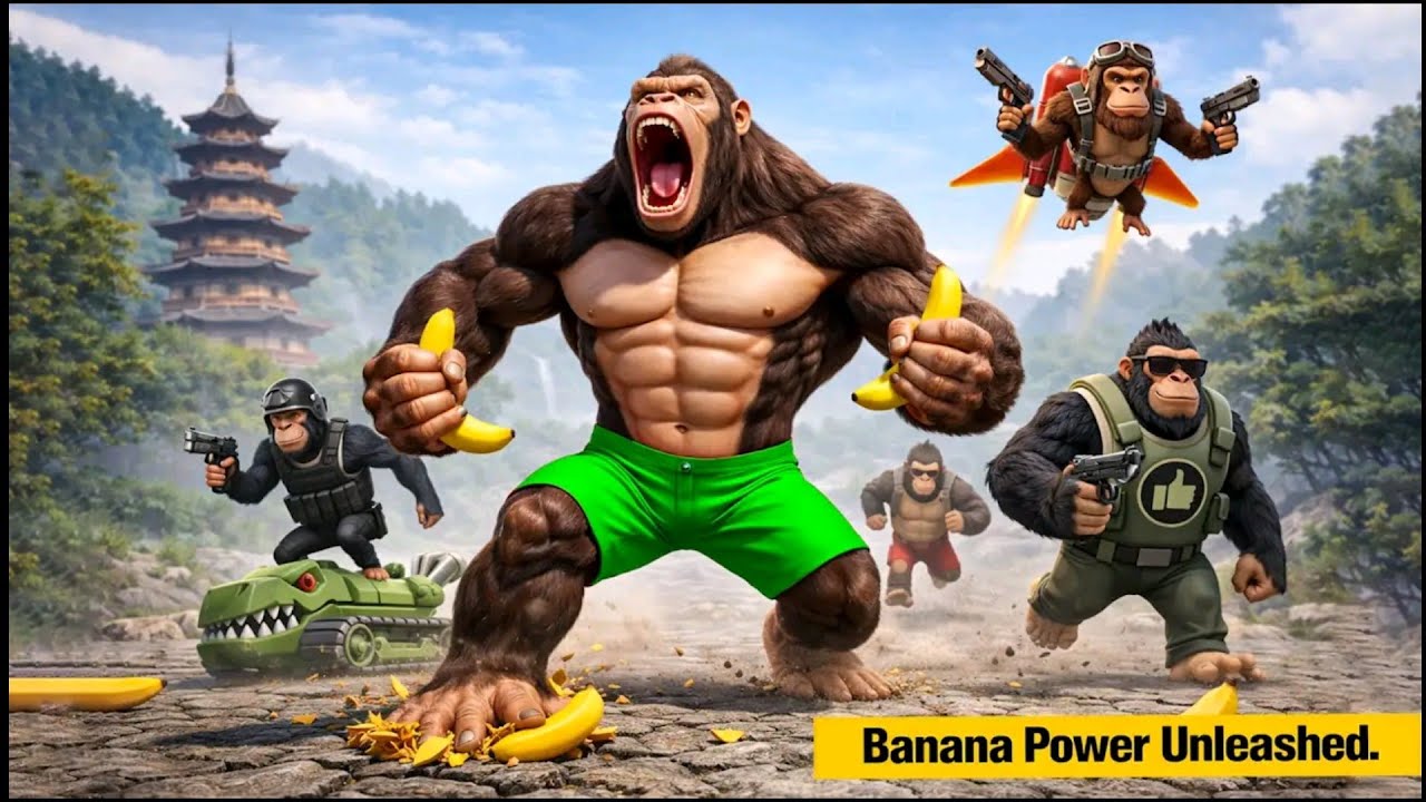 GIANT GORILLA MONSTER ESCAPE ZONE - SMASH OBSTACLES, ESCAPE DANGEROUS TRAPS, BATTLES ENEMIES,