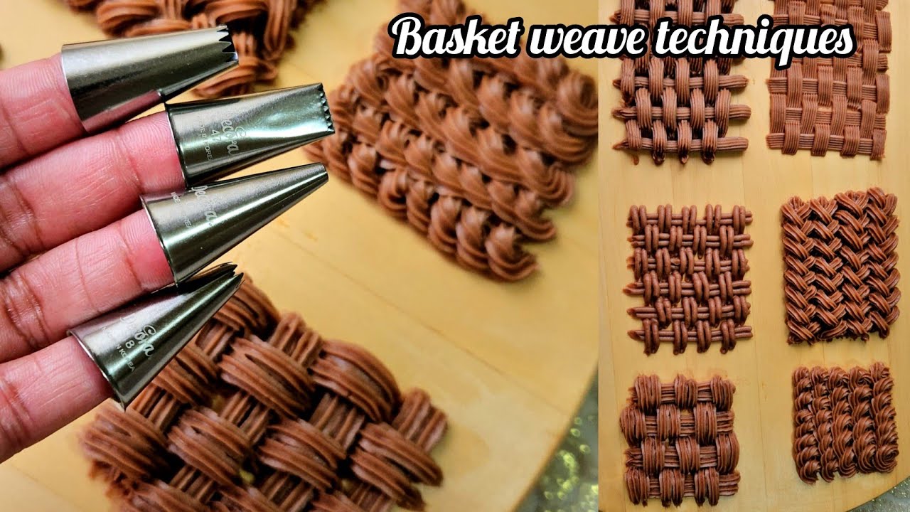Basket weave 6 techniques/බාස්කට් වියමන් අයිසින් වලින්/How to pipe a basketweave/Piping techniques