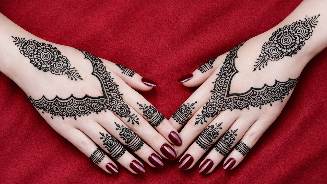 Beautiful stylish Mehndi Design for back hand | bold floral & dome style Henna style