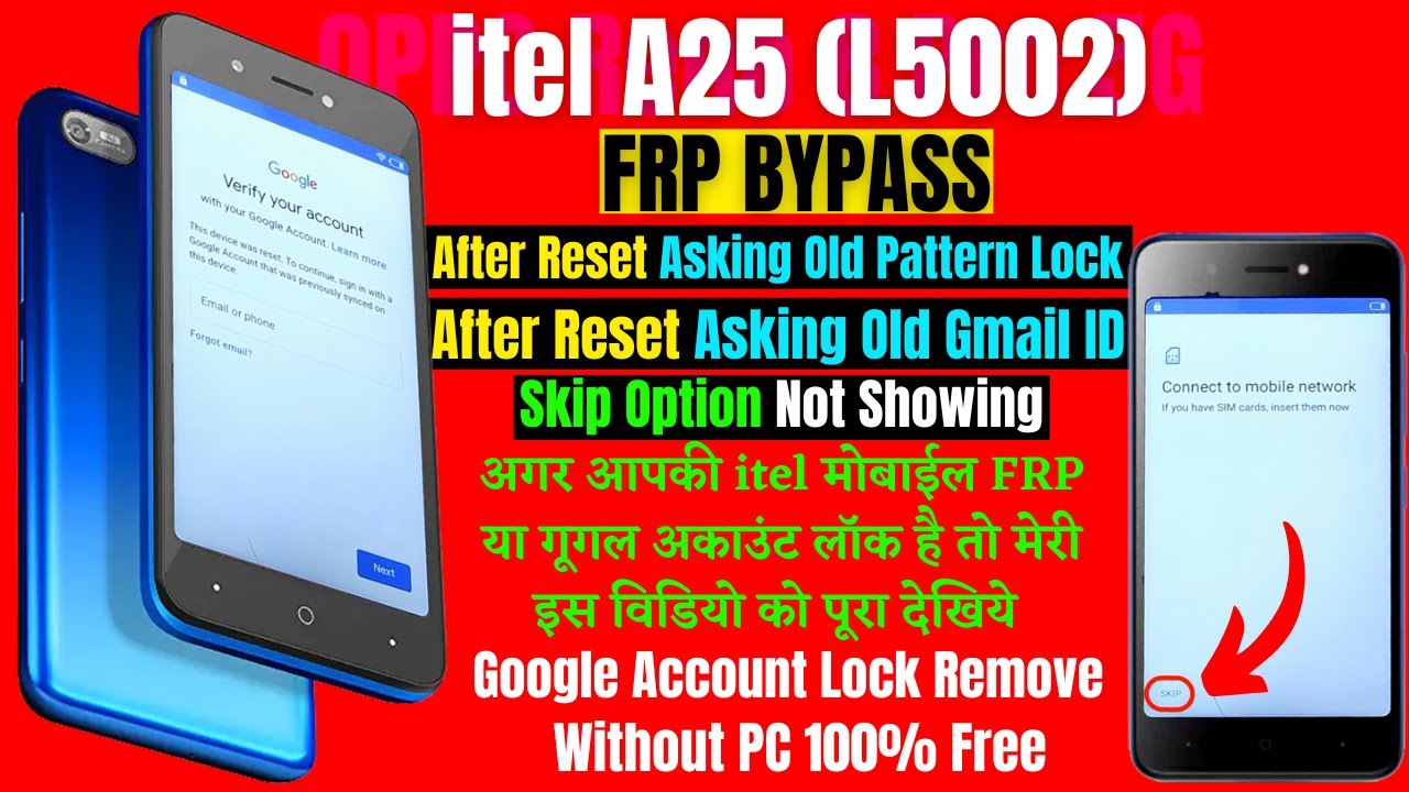 itel A25 (L5002) Frp Bypass Without PC 100% Free || Skip Option Not Showing Solution