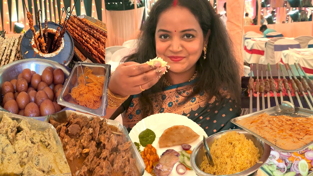বিয়েবাড়িতে জমজমাটি খাওয়া দাওয়া | Mutton Kosha | Chitol Macher Muitha | Chicken Pyare Kabab | Jalebi