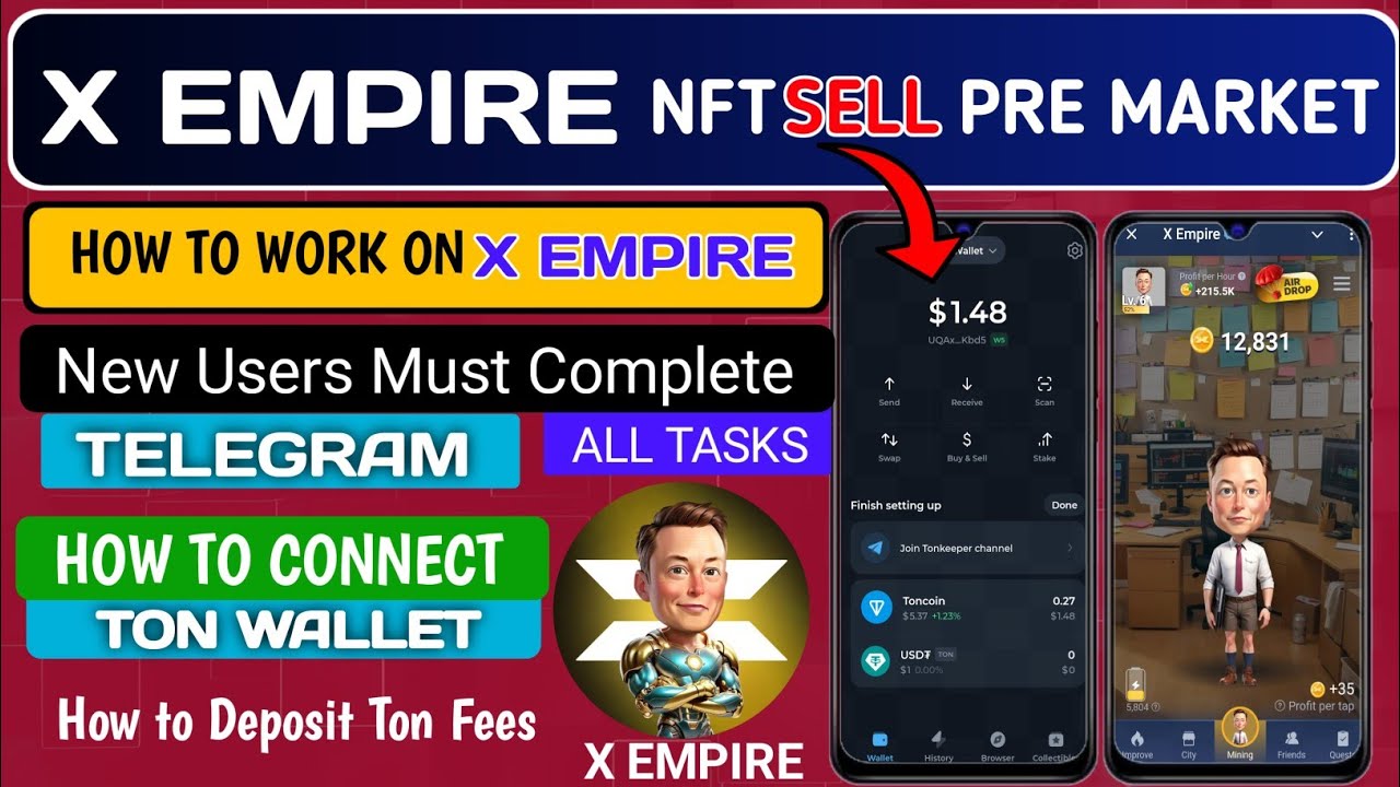 HOW TO WORK ON X EMPIRE AIRDROP crypto mining BOT | HOW TO SELL MINT NFT 2024