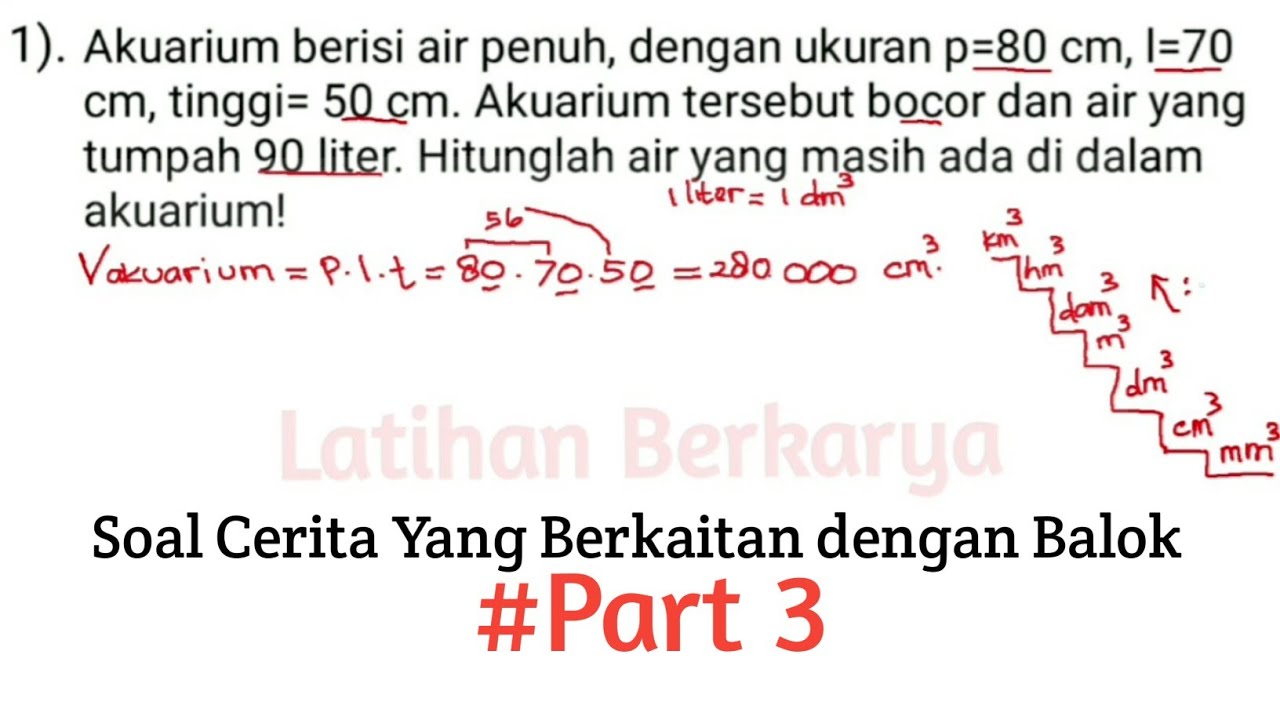 Cara Mudah Mengerjakan Soal Cerita yang Berkaitan dengan Balok #SoalHots Part3 || Kelas 5 Semester 2