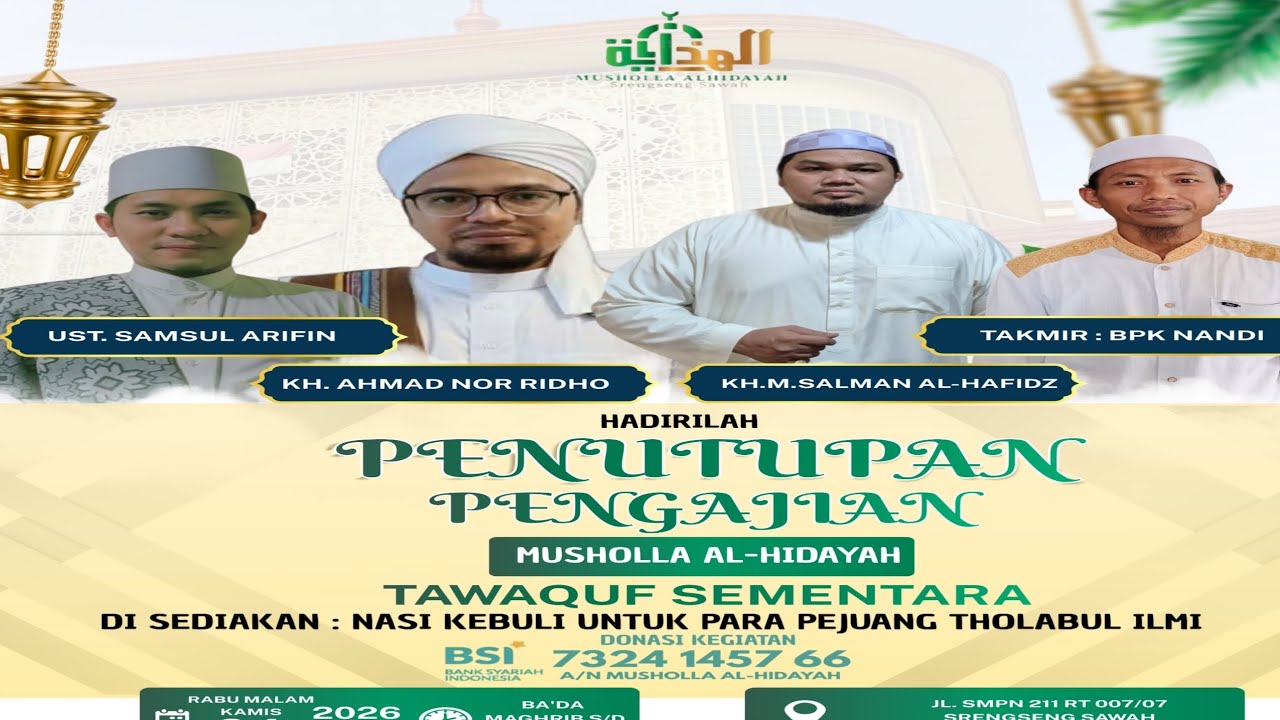 TAWAQUFAN PENGAJIAN/RABU 17 SYA'BAN 1447 H/MUSHOLLAH AL-HIDAYAH RIPIN BERIMAN#didinabasiyah 