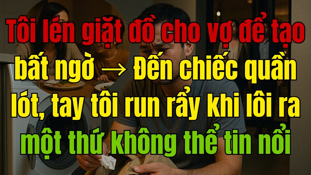 Tôi lén giặt đồ cho vợ để tạo bất ngờ → Đến chiếc quần lót, tay tôi run rẩy khi lôi ra một thứ