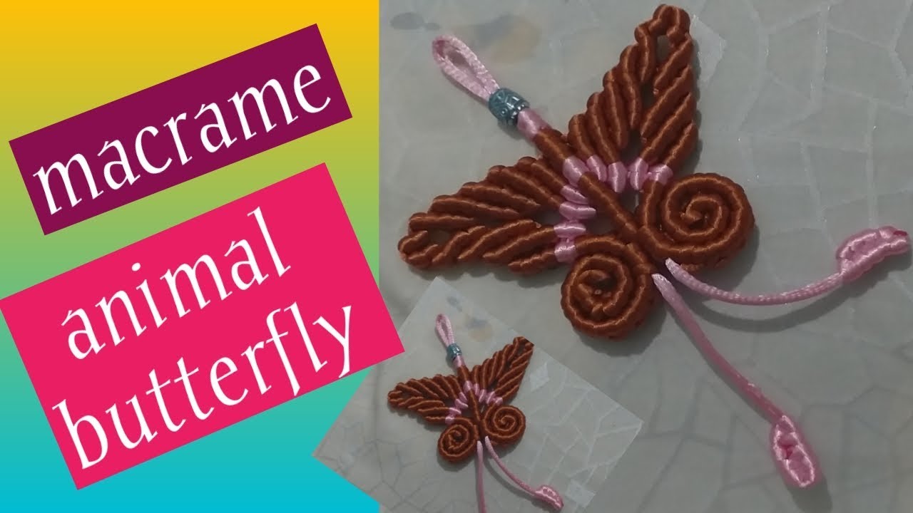 Gantungan kunci dari talikur ||Macrame Animal butterfly  || Cara membuat kupu kupu dari talikur