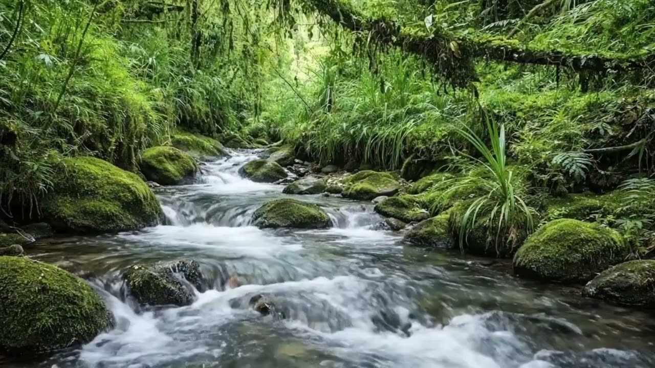 Natural Flowing River Sounds for Stress Relief and Relaxation 4K