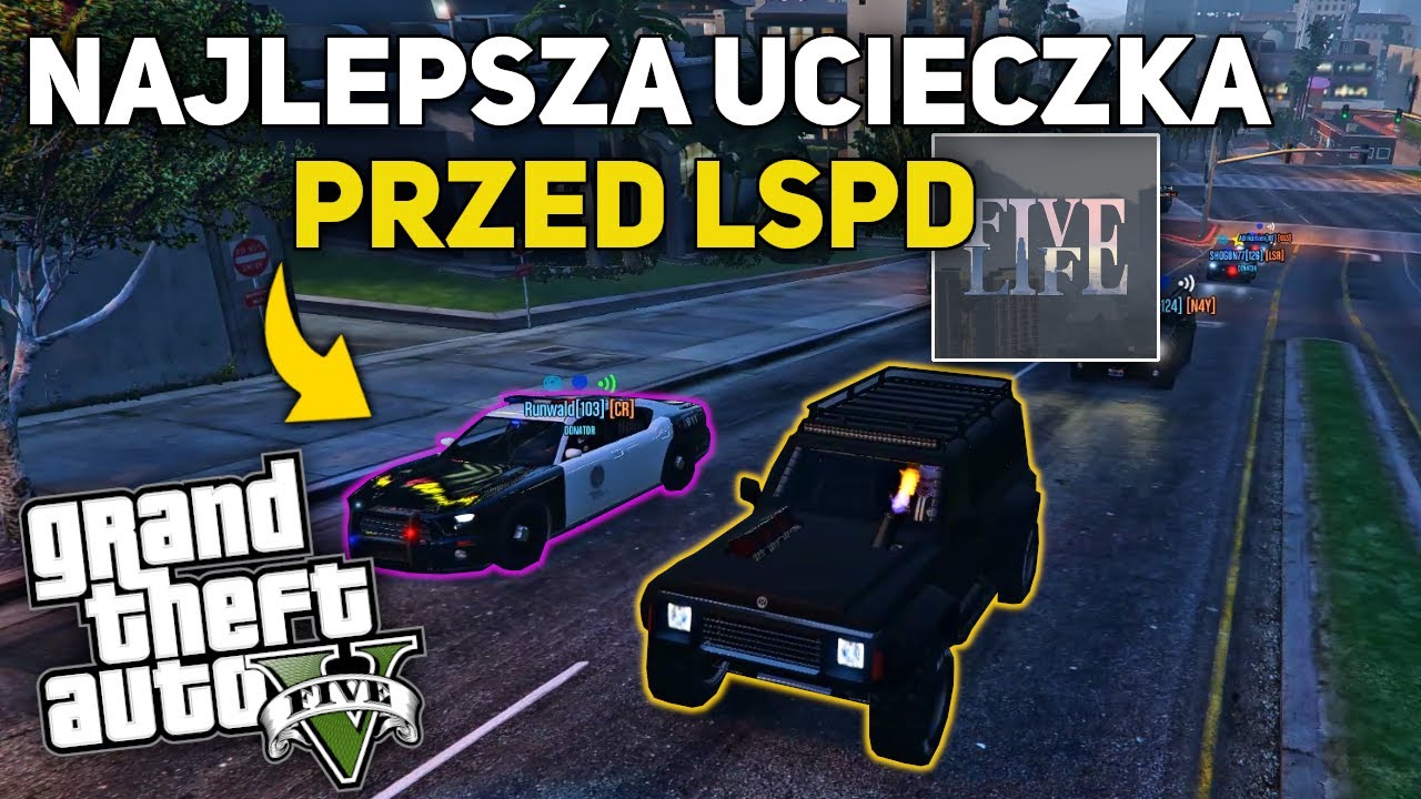 NAJLEPSZA UCIECZKA PRZED LSPD 🚔👮| RAGE:MP FIVELIFE RPG #1