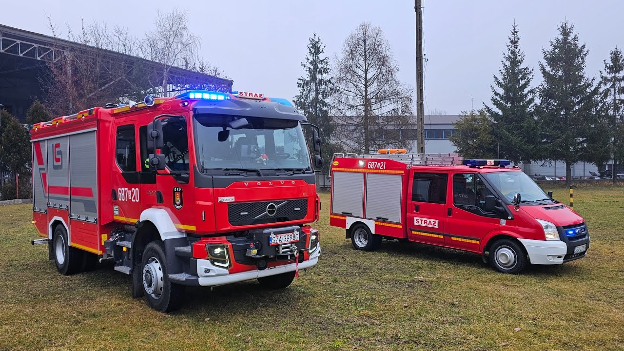 OSP Poręba - pokaz wyposażenia bojowego + alarm i wyjazd alarmowy 