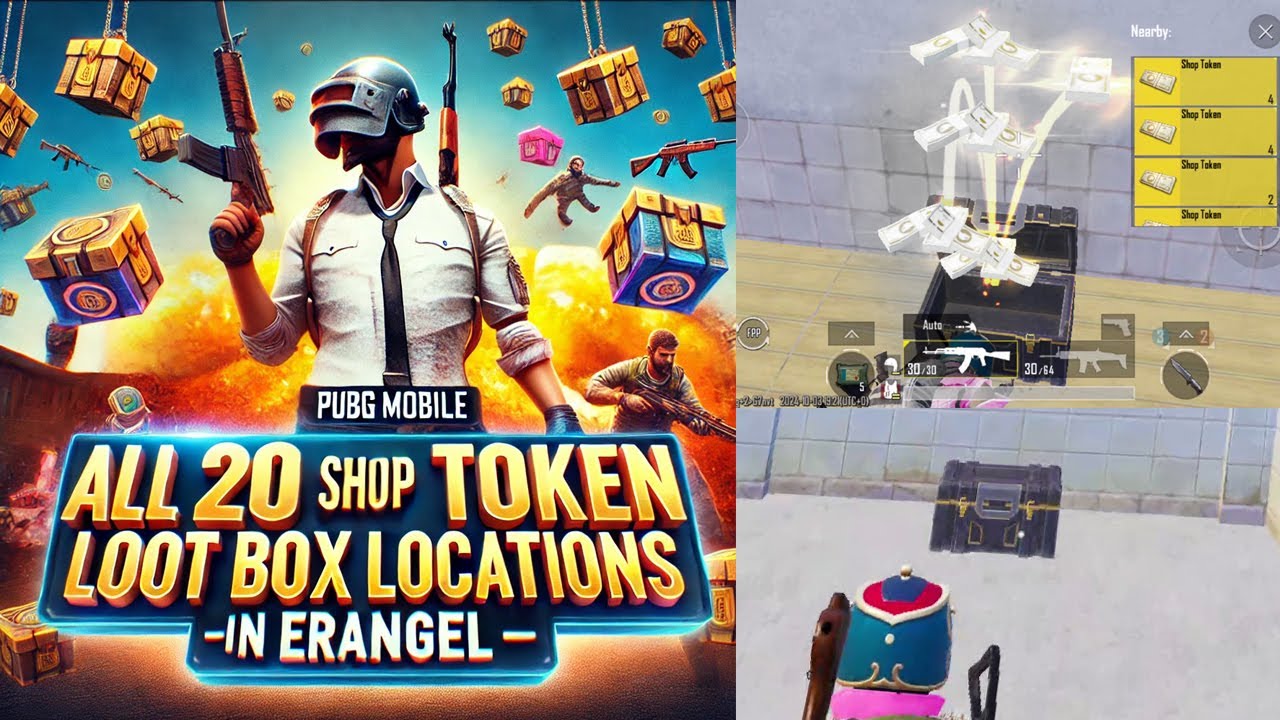 ALL TOP 20 SHOP TOKEN CRATE LOCATIONS IN PUBG | BGMI MOBILE - ERANGEL