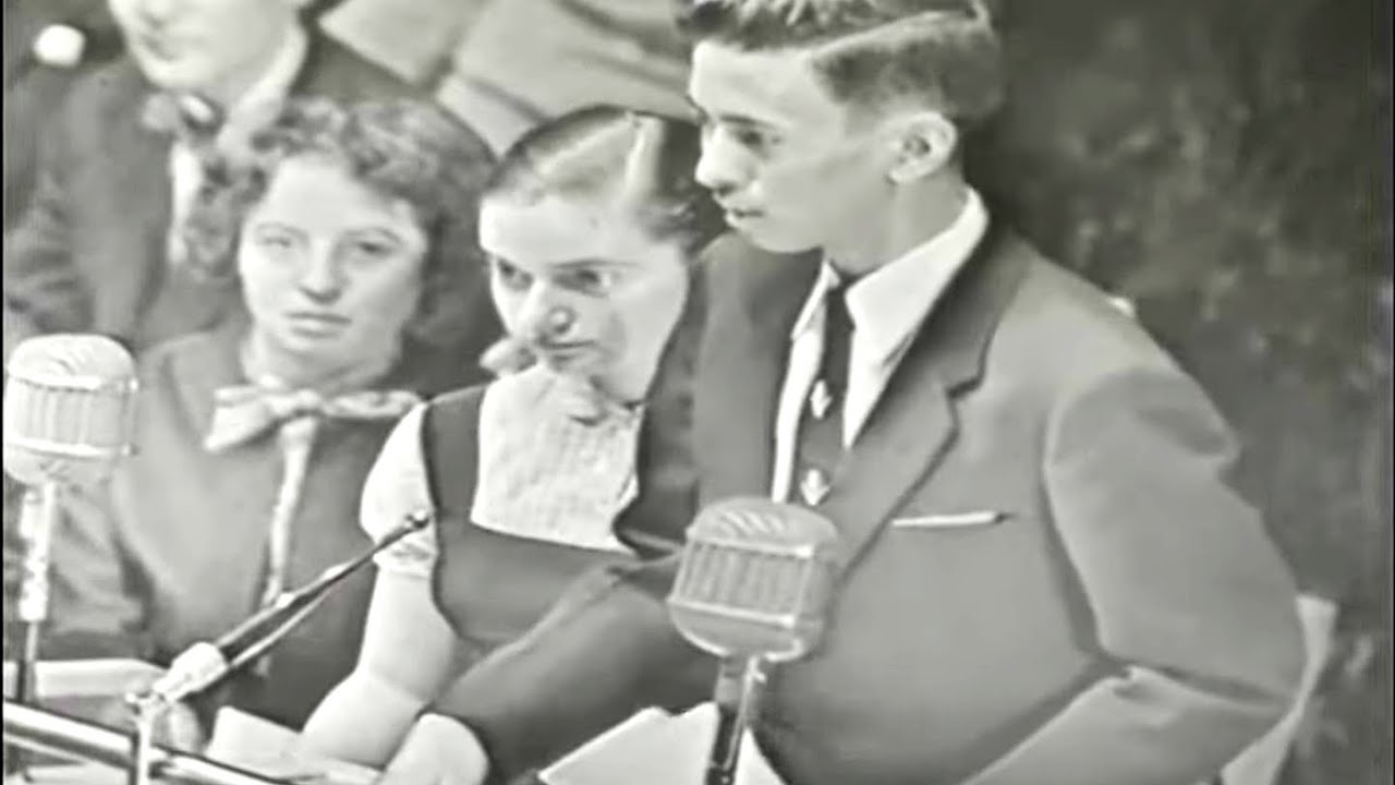 Юные делегаты выступают с речью в ООН (1955) | Филиппины, Франция, Австралия, Италия, Цейлон, Юго...